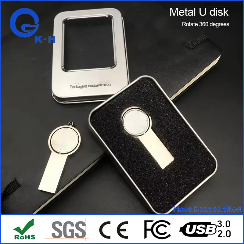 Decompression Rotation Mini Metal USB 2.0 3.0 Flash Memory Disk