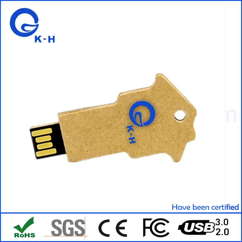 Eco-Friendly Recycled Paper House Shaped USB Flash Cardboard Fibe Memory Drive