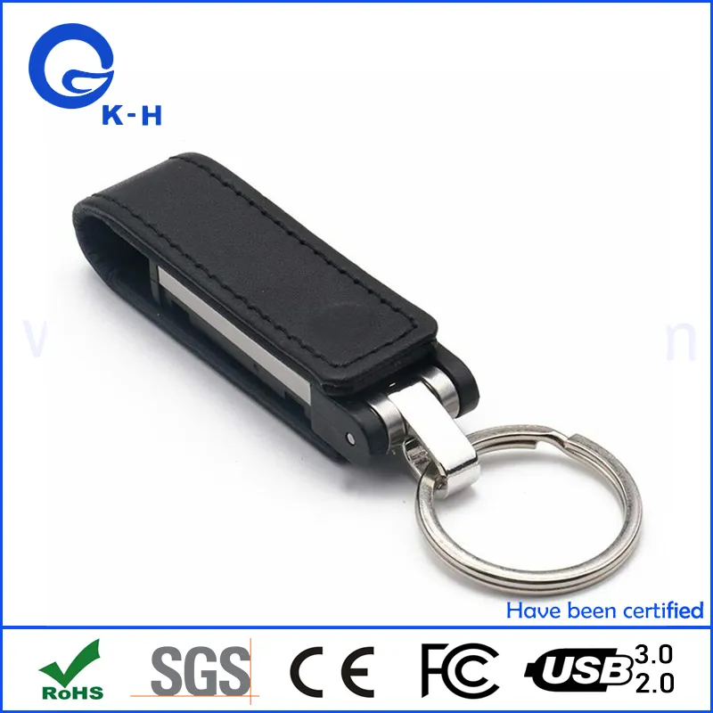 Factory Supply Leather USB 2.0 3.0 Flash Memory Drive 16GB