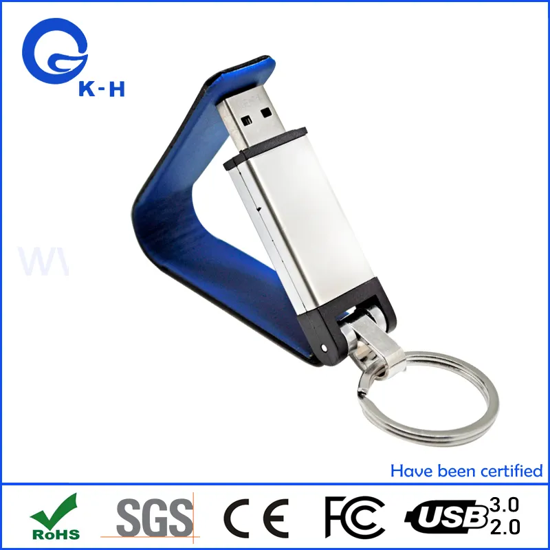 Factory Supply Leather USB 2.0 3.0 Flash Memory Drive 16GB