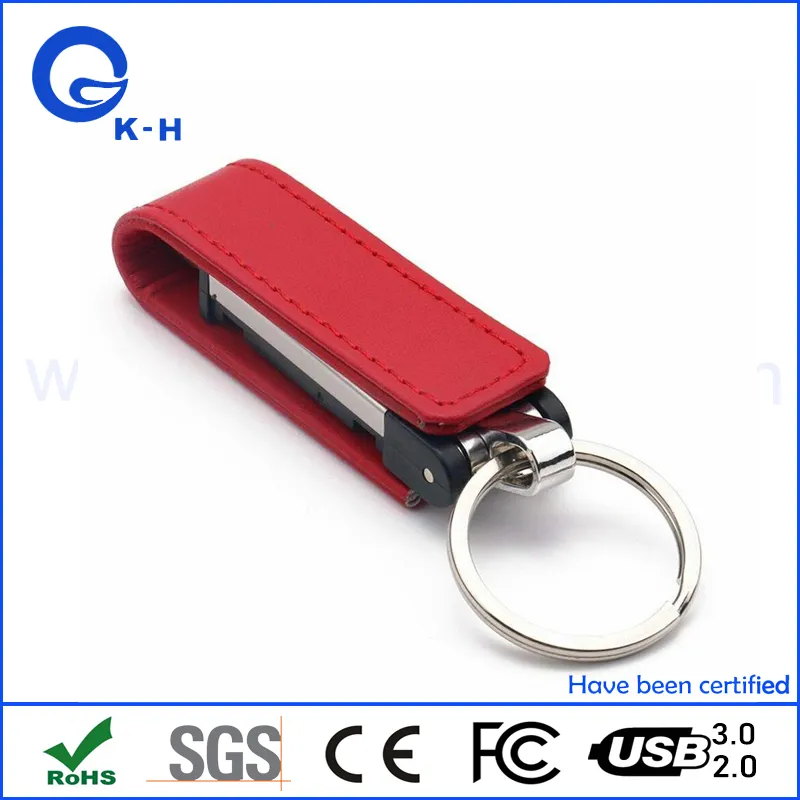 Factory Supply Leather USB 2.0 3.0 Flash Memory Drive 16GB