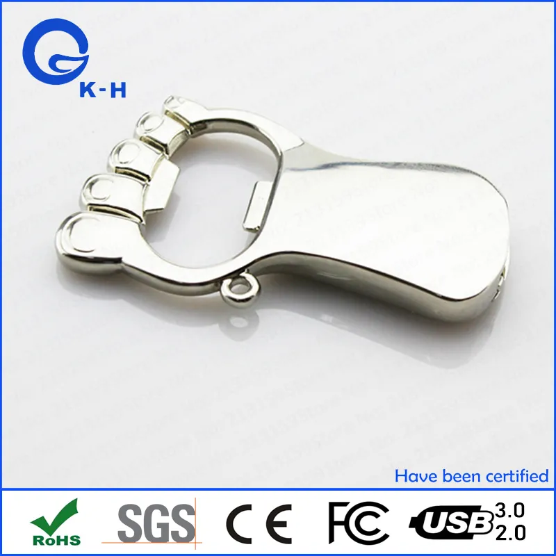 Foot Shape Bottle Opener USB 3.0 Flash Stick 128GB 64GB