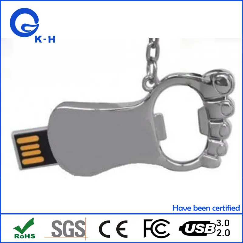 Foot Shape Bottle Opener USB 3.0 Flash Stick 128GB 64GB