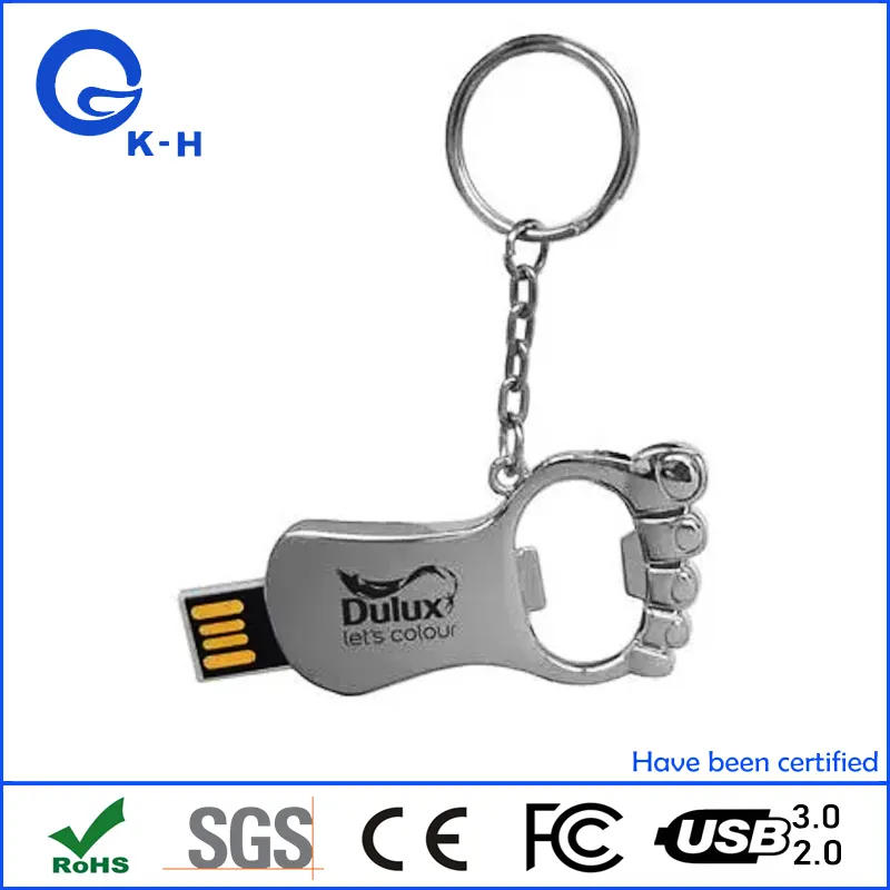 Foot Shape Bottle Opener USB 3.0 Flash Stick 128GB 64GB