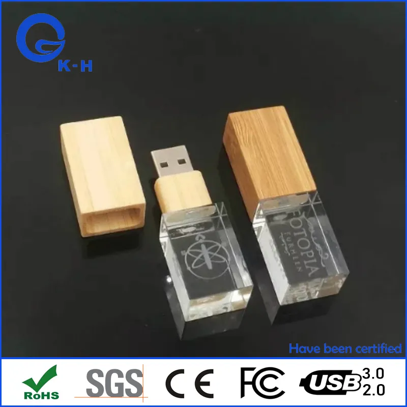 Glass USB Memory Stick 128GB Flash Disk 8GB USB Driver 16GB 32GB