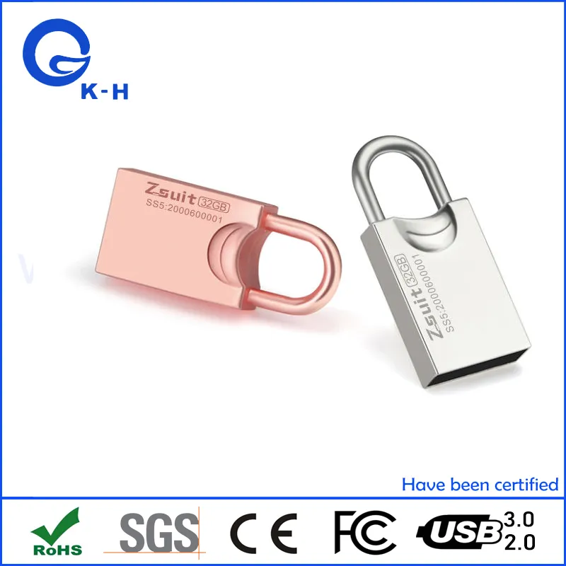 Heart Lock USB 2.0 3.0 Flash Memory Disk 1GB 2GB 4GB