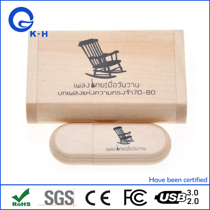 Hot Sales Bamboo Flash Memory USB 2.0 3.0 Key 16GB