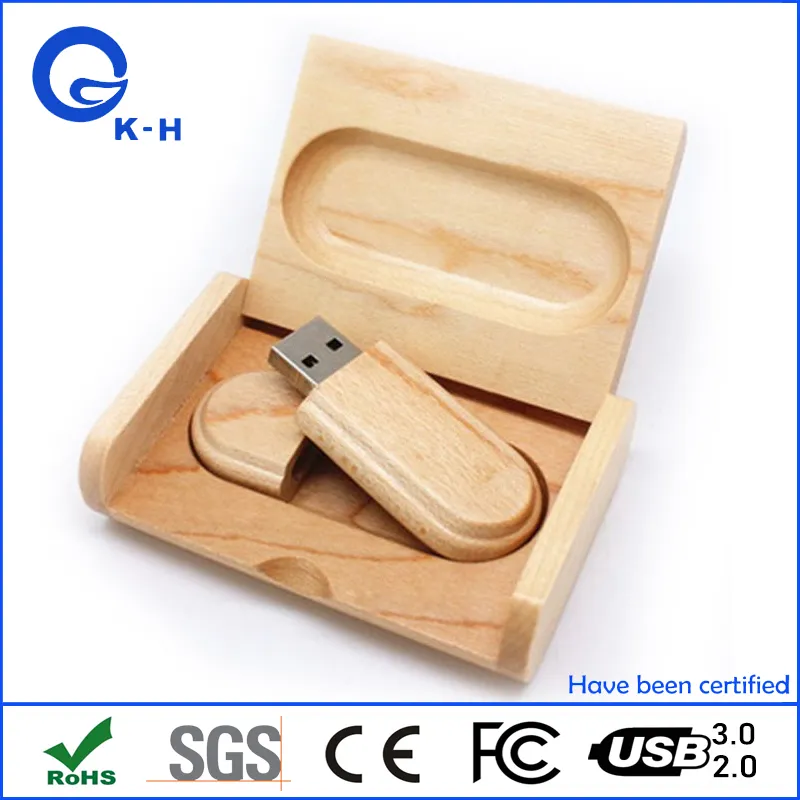 Hot Sales Bamboo Flash Memory USB 2.0 3.0 Key 16GB