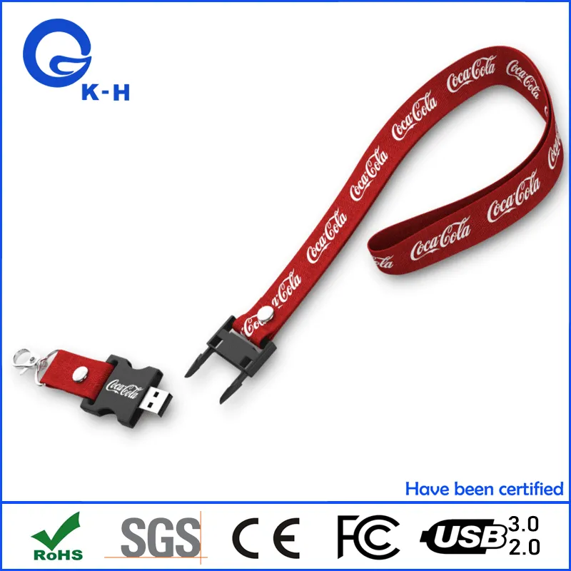 Hot Sell Lanyard Neck Strap USB Flash Drive for Advertising 32GB Gift