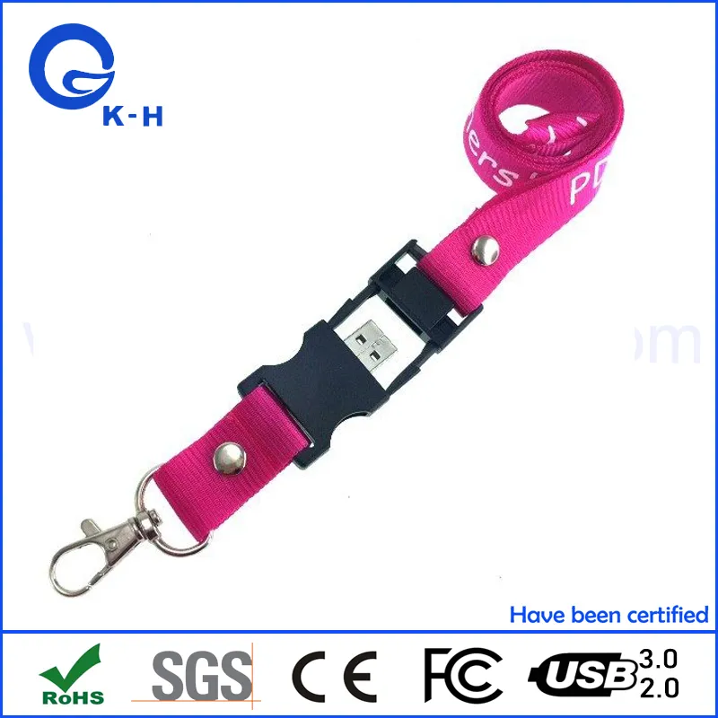 Hot Sell Lanyard Neck Strap USB Flash Drive for Advertising 32GB Gift