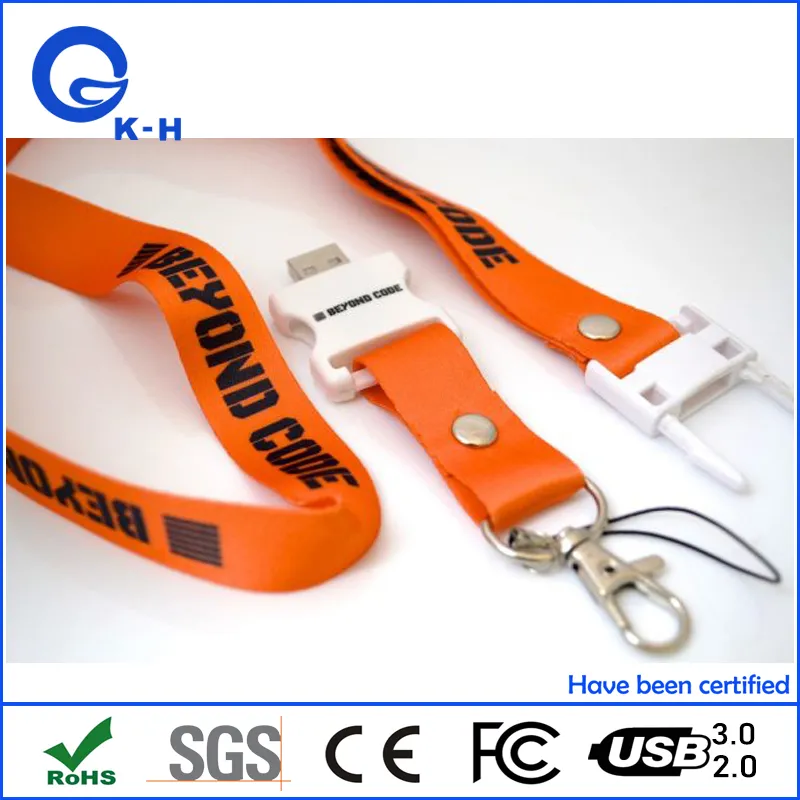 Hot Sell Lanyard Neck Strap USB Flash Drive for Advertising 32GB Gift