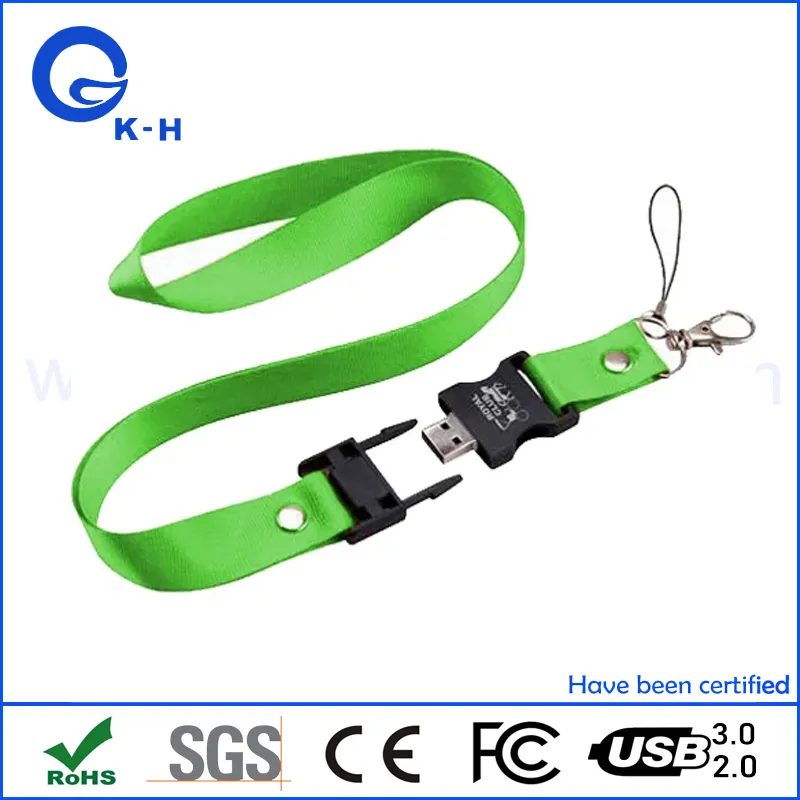 Hot Sell Lanyard Neck Strap USB Flash Drive for Advertising 32GB Gift