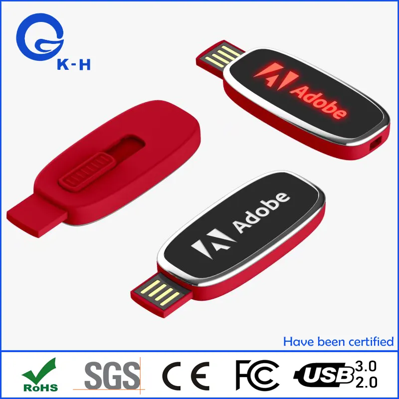 LED Light up Custom Logo USB 3.0 Flash Memory 16GB 32GB