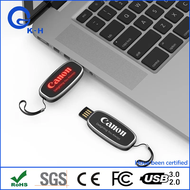 LED Light up Custom Logo USB 3.0 Flash Memory 16GB 32GB