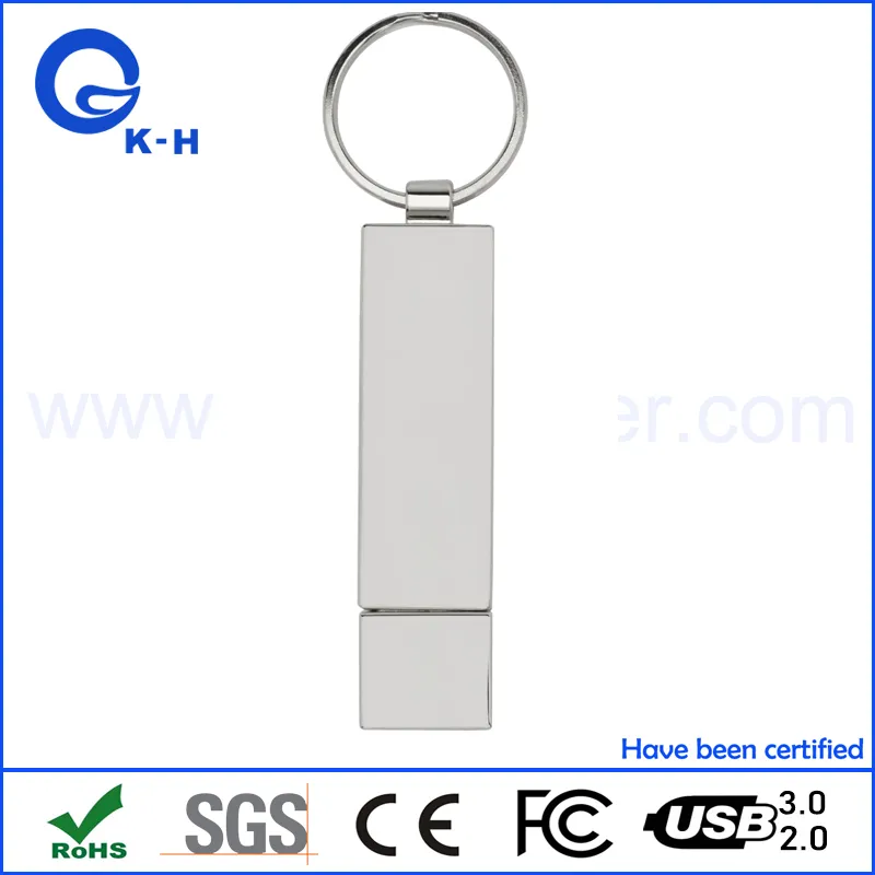 LED Promotion Gift Metal Keychain LED Glowing Logo USB Flash Memory Drive Custom Logo