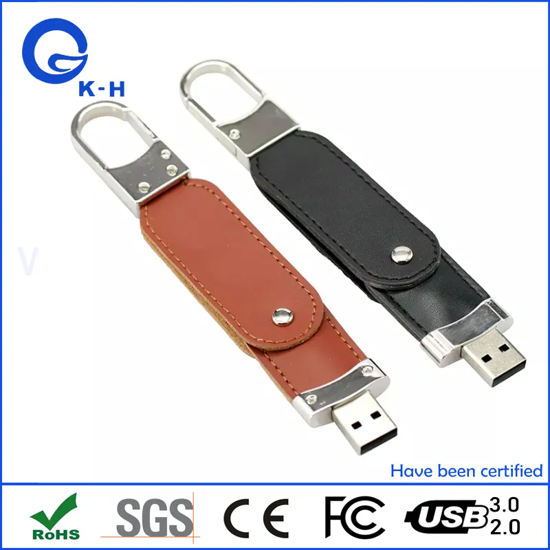 Leather USB 2.0 3.0 Flash Thumb Drive 8GB 16GB 32GB