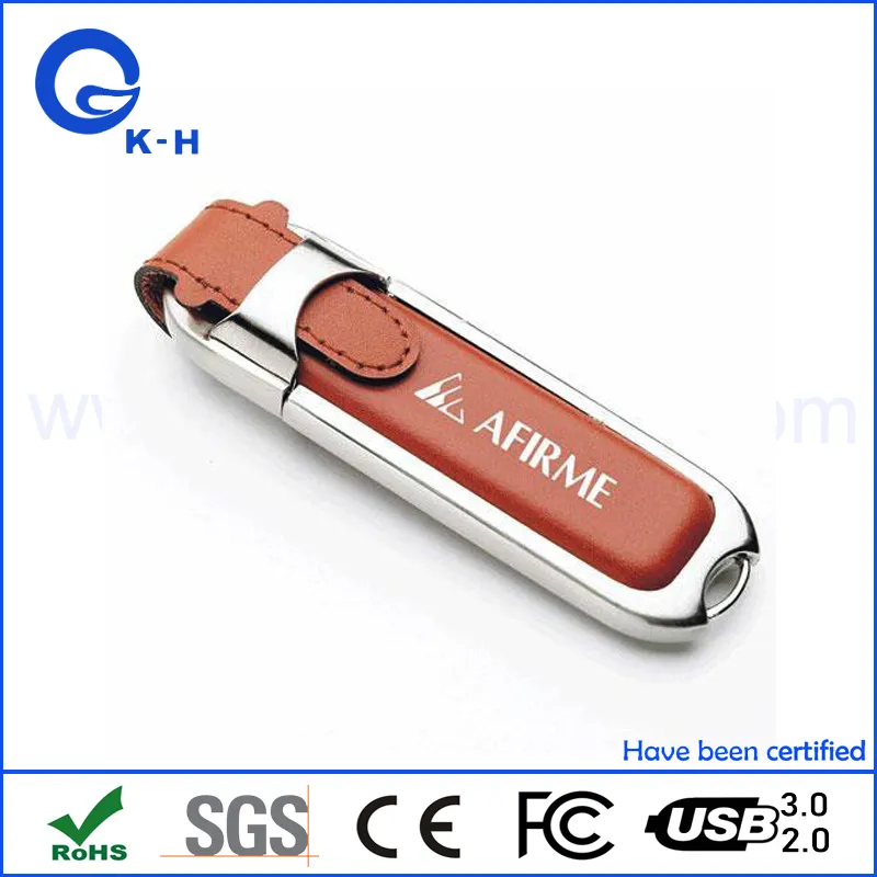 Leather USB Flash Pendrive Thumb Drive as Promotional Gift