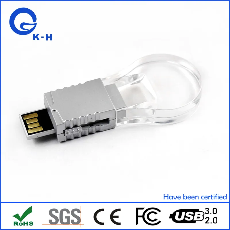 Light USB 2.0 Flash Driver Bulb Pendrive Colorful Memory Drive