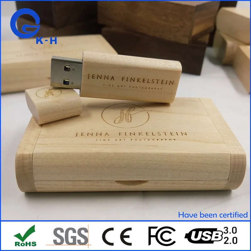 Light up Wood USB Flash Memory Stick 64GB 32GB 16GB