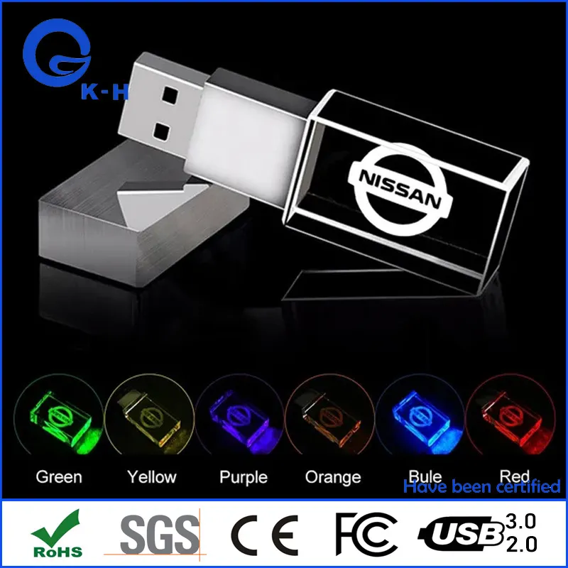 Luxury LED Crystal USB Flash Memory Drive 16GB Thumb Drive