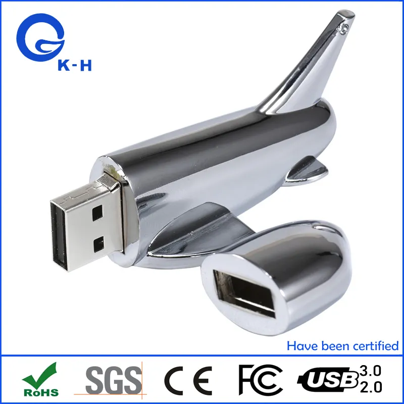 Metal Airplane USB 2.0 3.0 Flash Memory Stick 1GB 2GB 4GB