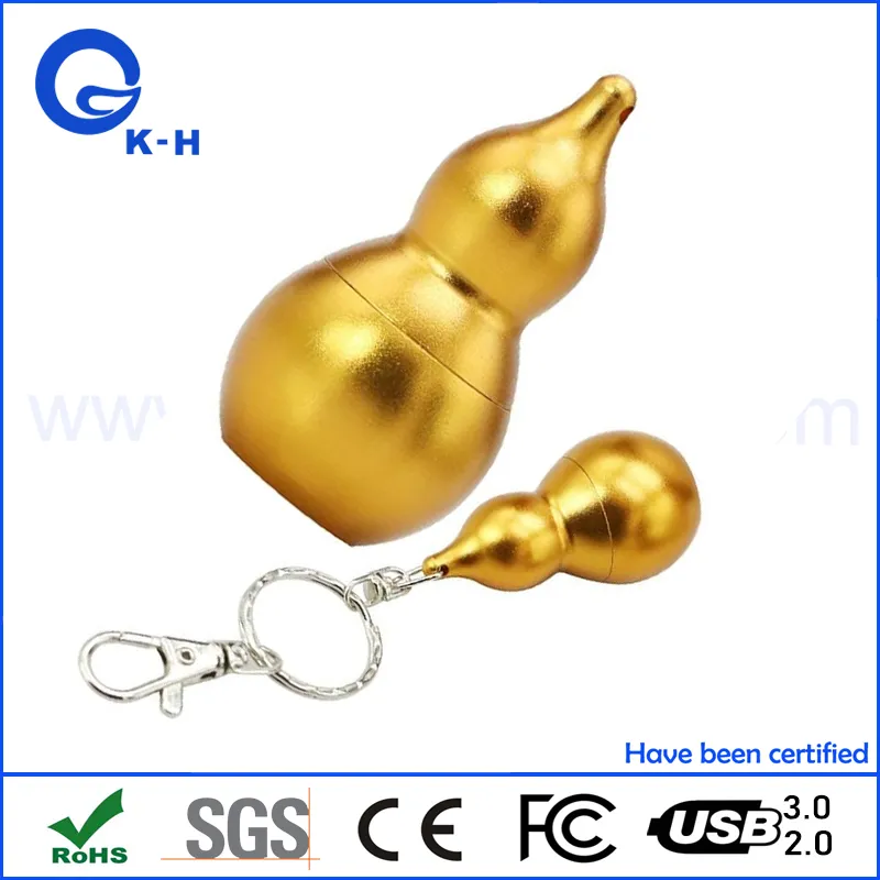 Metal Bottle Gourd USB Flash Memory Pendrive for Promotional Gift