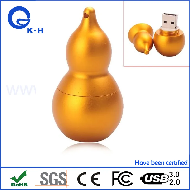 Metal Bottle Gourd USB Flash Memory Pendrive for Promotional Gift