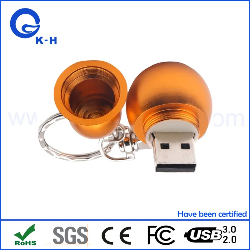 Metal Bottle Gourd USB Flash Memory Pendrive for Promotional Gift