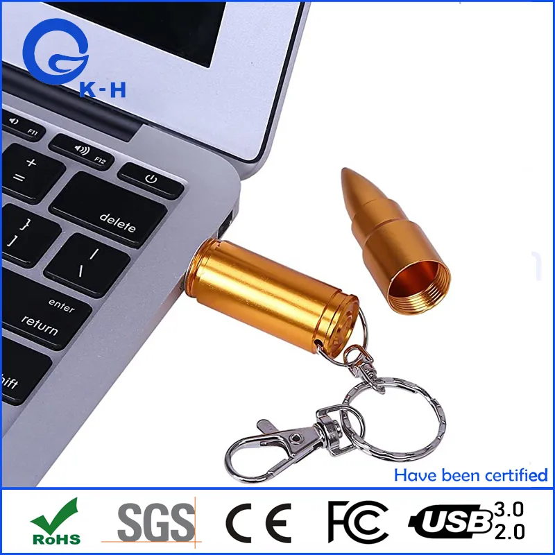 Metal Bullet USB 2.0 3.0 Flash Memory Stick 16GB 32GB