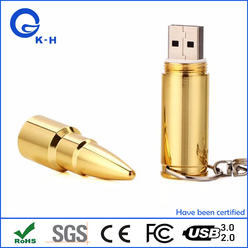 Metal Bullet USB 2.0 3.0 Flash Memory Stick 16GB 32GB