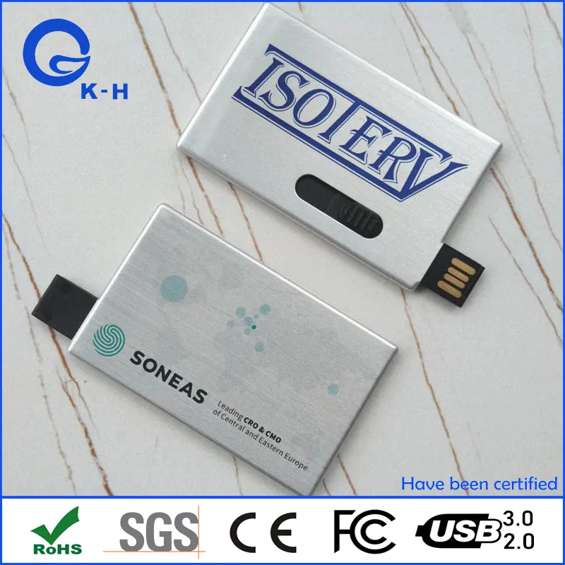 Metal Business Card USB 2.0 Flash Memory Driver 16GB 8GB