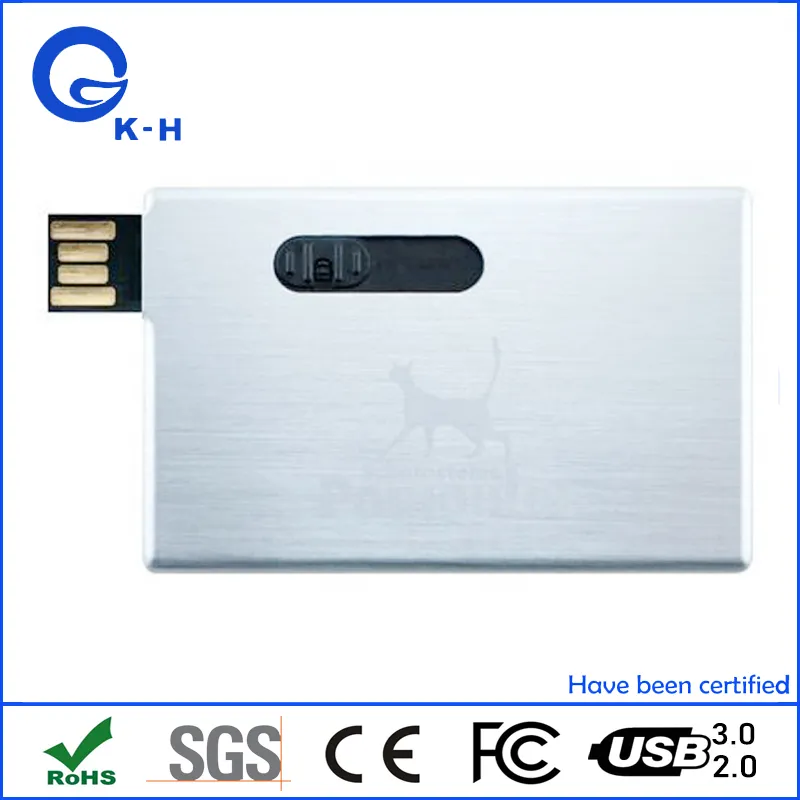 Metal Business Card USB 2.0 Flash Memory Driver 16GB 8GB