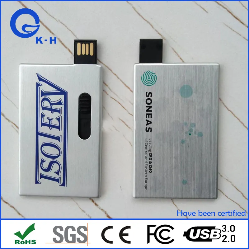 Metal Business Card USB 2.0 Flash Memory Driver 16GB 8GB