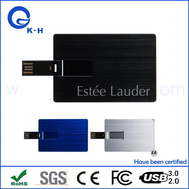 Metal Credit Card USB Flash 64GB Memory Disk 16GB 32GB