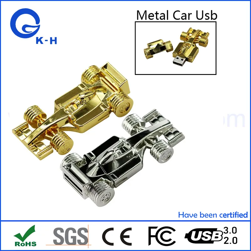 Metal F1 Car USB 2.0 3.0 Flash Disk 64GB 128GB 256GB 512GB