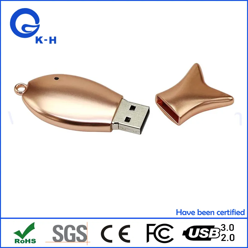 Metal Fish USB 2.0 Flash Pen Drive 16GB 32GB 64GB