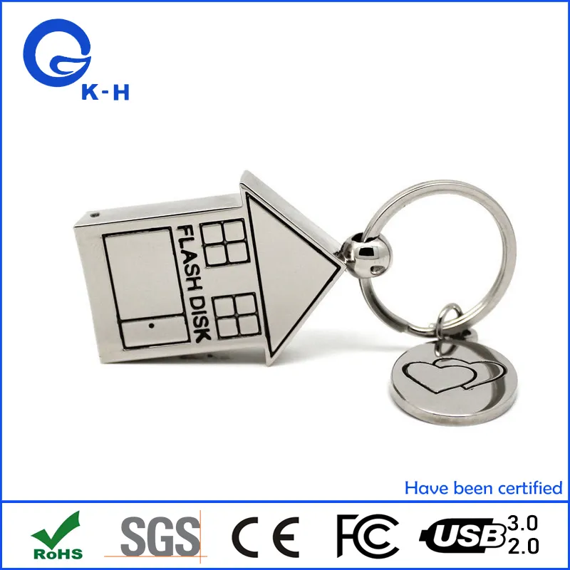 Metal House Shape USB 2.0 3.0 Flash Memory 128GB