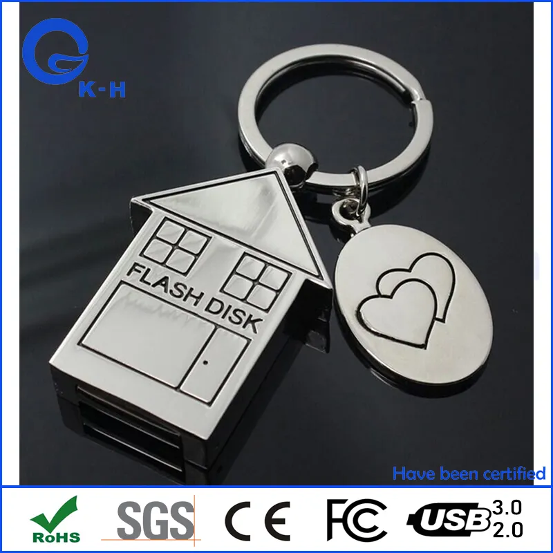 Metal House Shape USB 2.0 3.0 Flash Memory 128GB