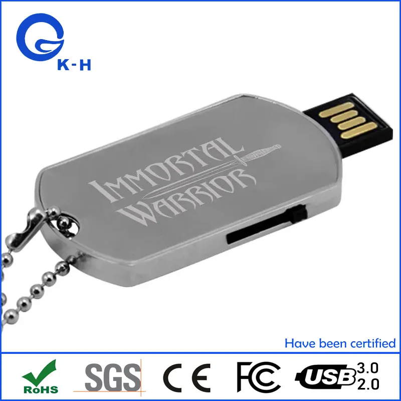 Metal Material Dog Tag Shaped USB 2.0 Memory Stick 4GB