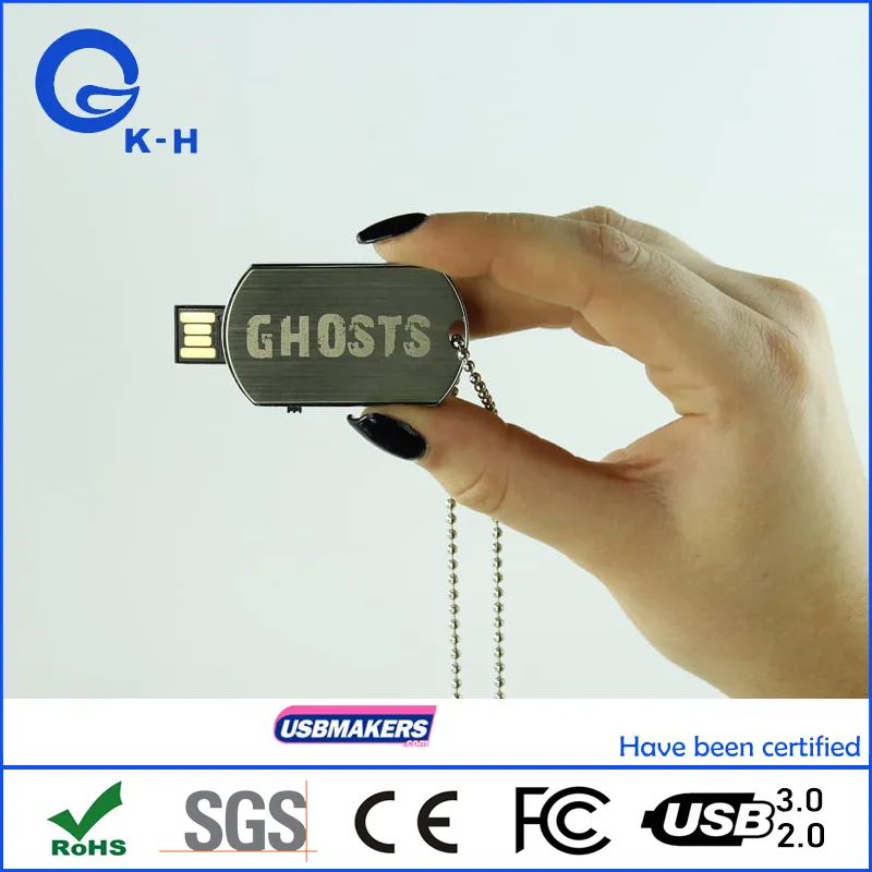 Metal Material Dog Tag Shaped USB 2.0 Memory Stick 4GB