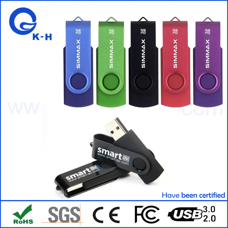 Metal Swivel USB Flash Disk Stick 16GB 32GB 64GB for Promotional Gift