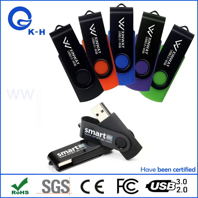 Metal Swivel USB Flash Disk Stick 16GB 32GB 64GB for Promotional Gift