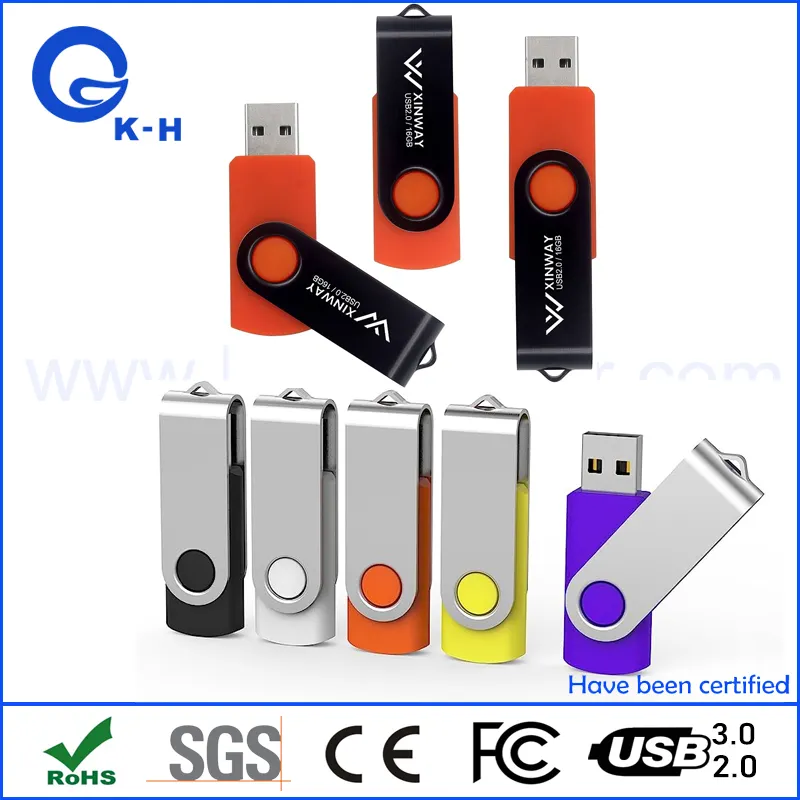 Metal Swivel USB Flash Disk Stick 16GB 32GB 64GB for Promotional Gift