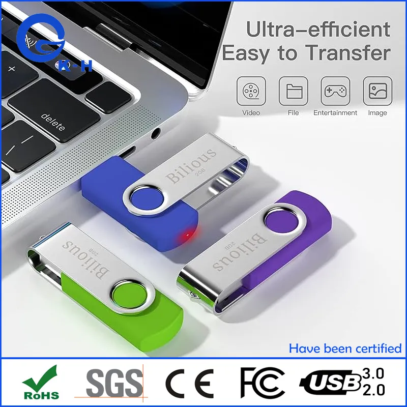 Metal Swivel USB Flash Disk Stick 16GB 32GB 64GB for Promotional Gift