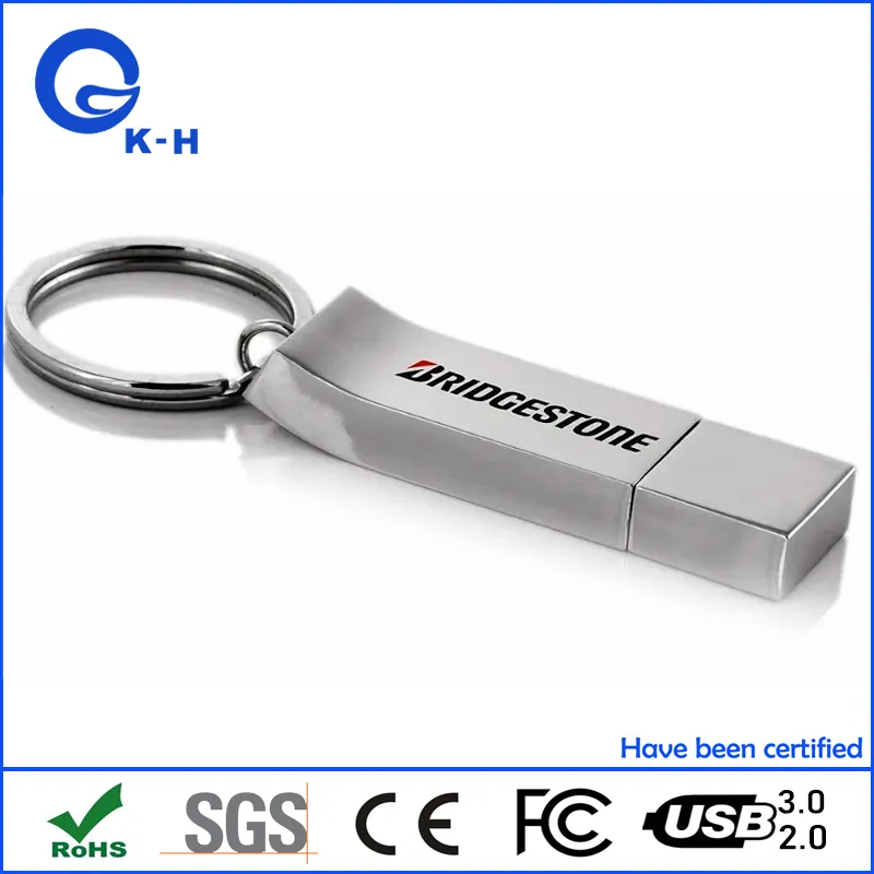 Metal USB Personalized Silver Flash Memory Stick 16GB 32GB 64GB