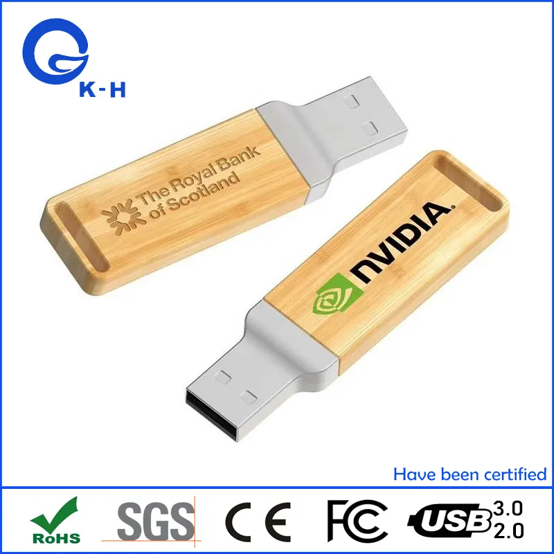 New Creative Wooden Metal Bottle USB Flash Memory Drive for Company Gift