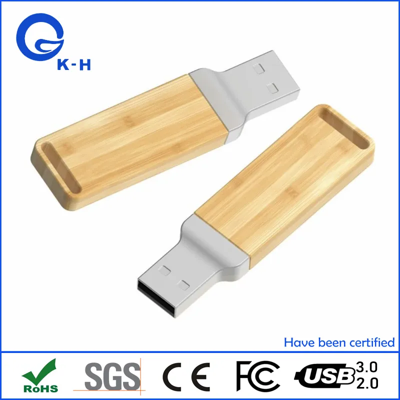 New Creative Wooden Metal Bottle USB Flash Memory Drive for Company Gift