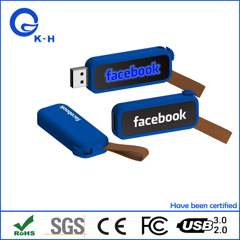 Novel Custom Logo LED Light up Memory USB 16GB 32GB 64GB