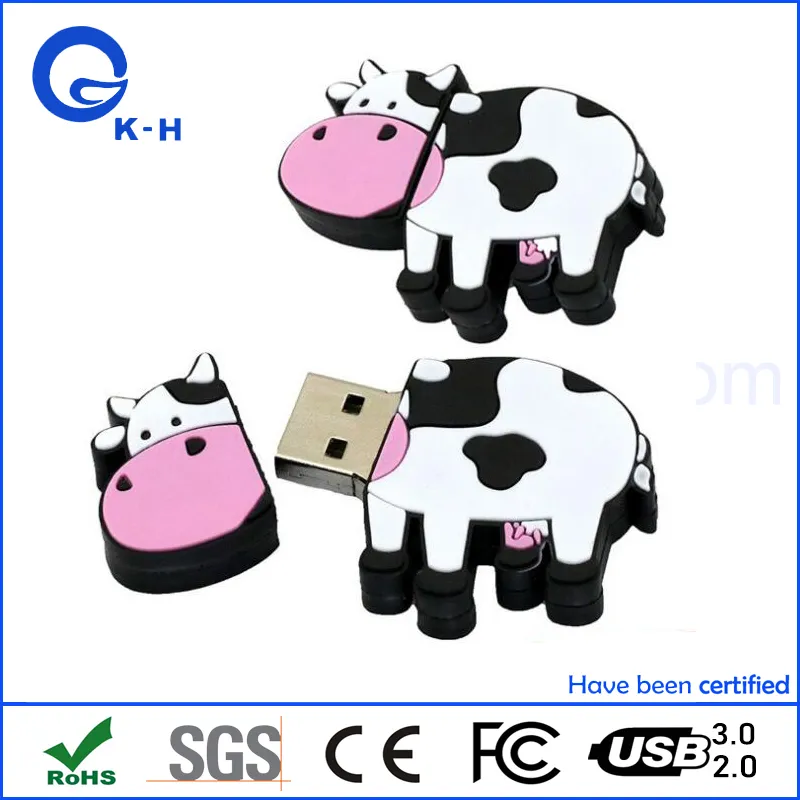 PVC Cow Shape with Custom Logo USB Flash Disk