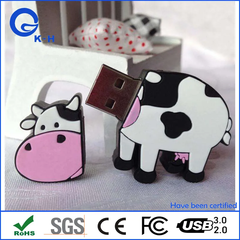 PVC Cow Shape with Custom Logo USB Flash Disk